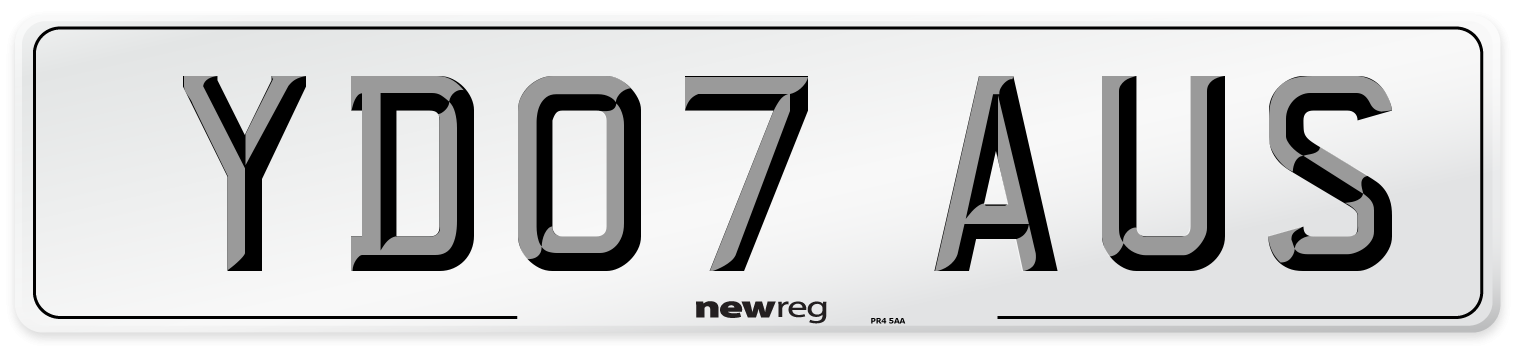 YD07 AUS Number Plate from New Reg